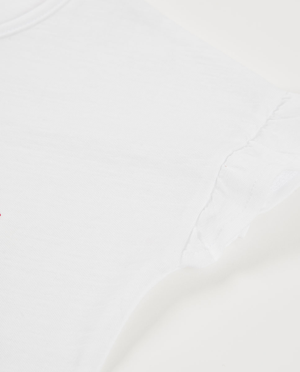 T-shirt de Malha para Bebé Boboli Branco / Vermelho-3