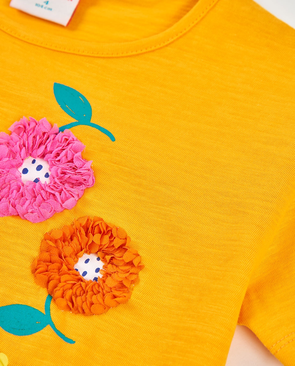 T-shirt de Malha para Bebé Boboli Amarelo-3