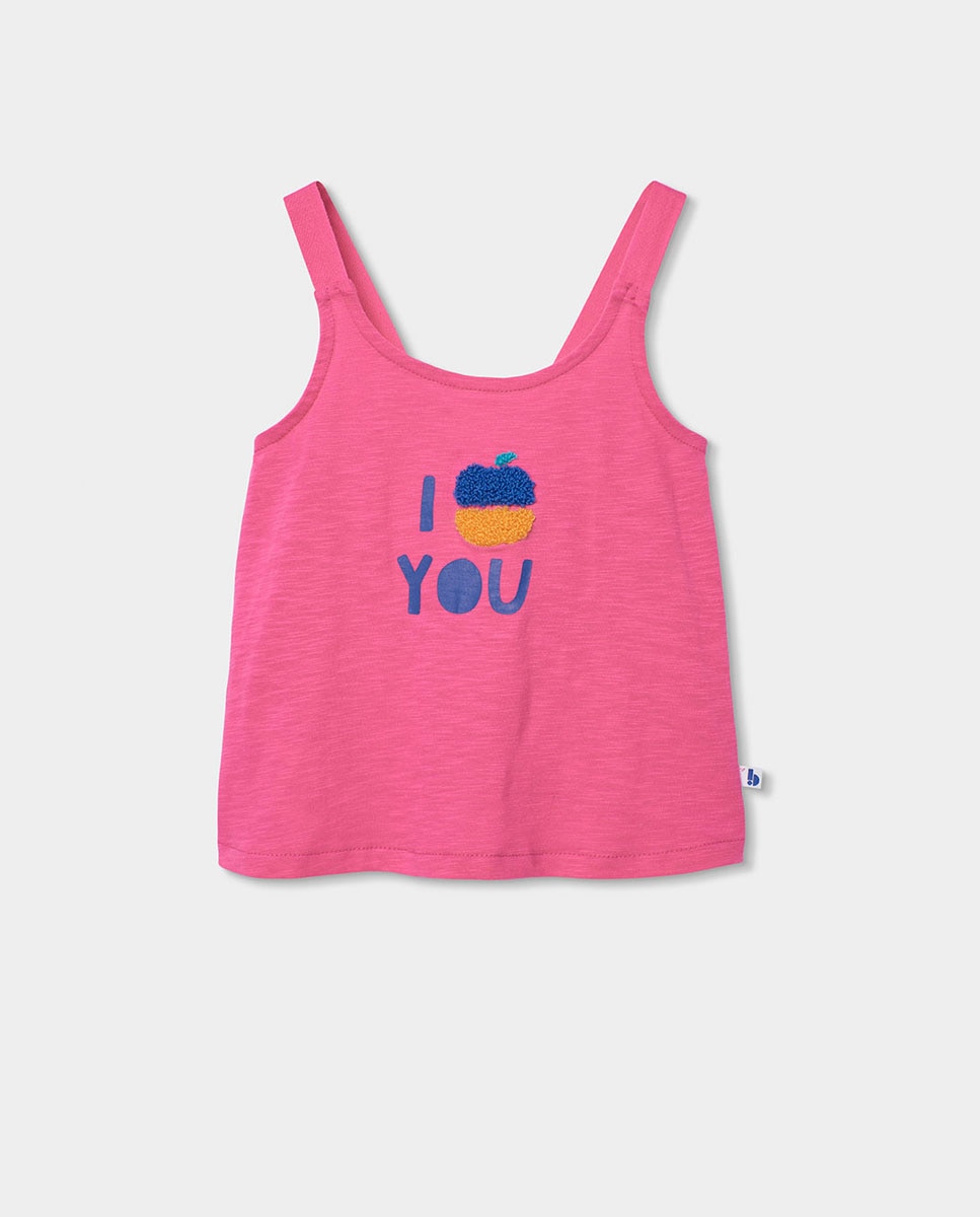 Conjunto de Malha Maçãs Infantil Boboli Fúcsia / Branco-3