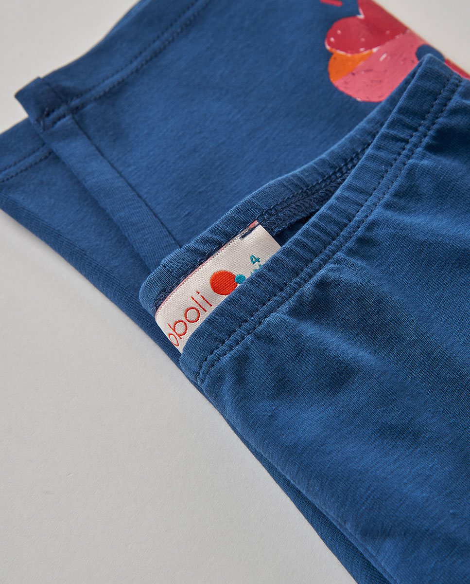 Leggings Corsário Infantil Boboli Azul-marinho / Rosa-3