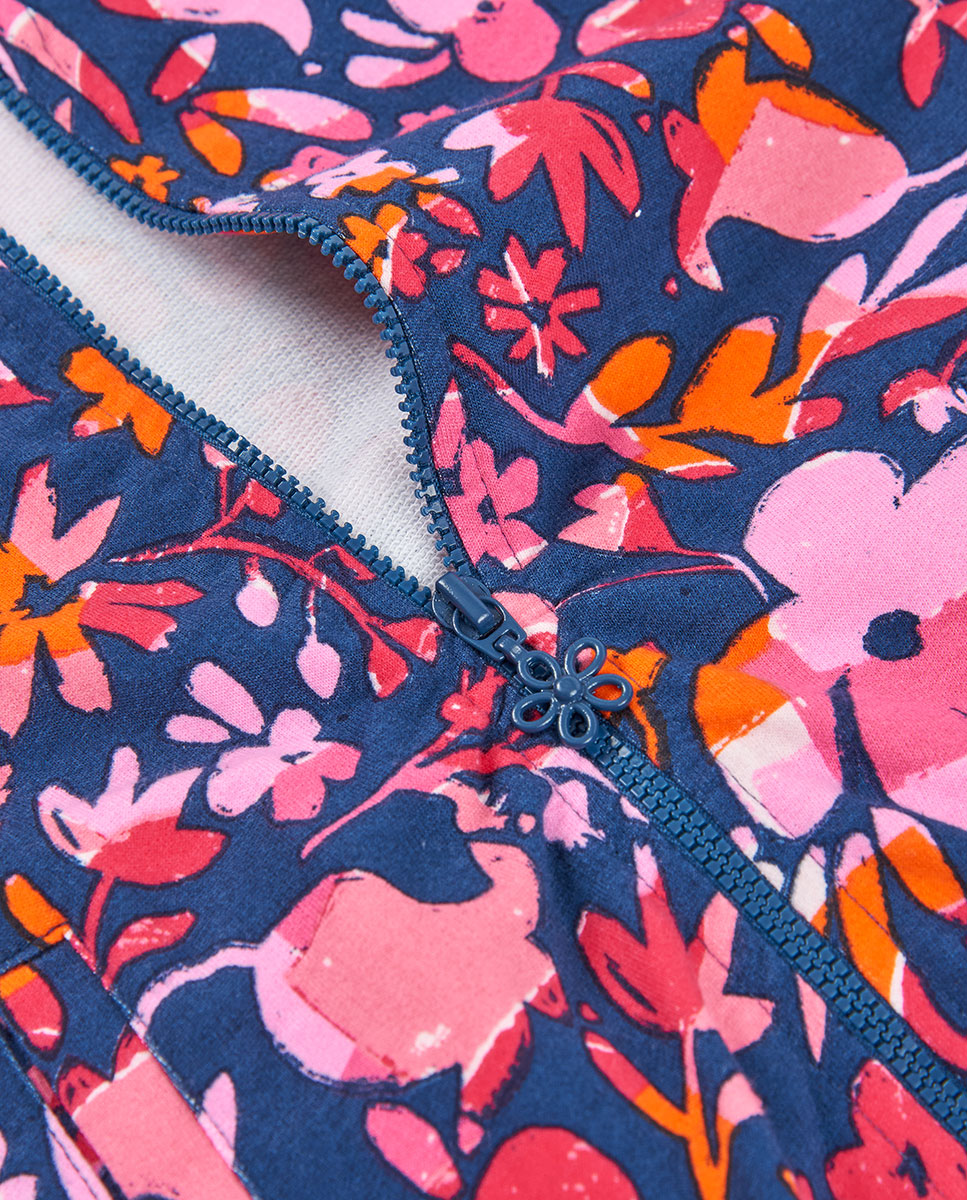 Casaco em Felpa com Flores de Bebé Boboli Azul-marinho / Rosa-3