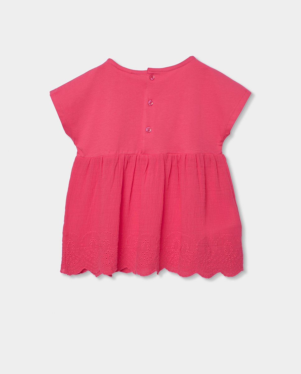 T-shirt de Malha Combinada Infantil Boboli Fúcsia-2