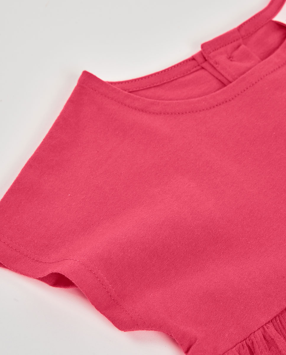 T-shirt de Malha Combinada Infantil Boboli Fúcsia-3