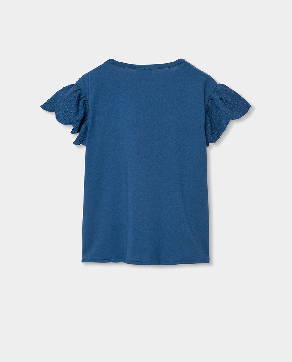 T-shirt de Malha Combinada de Bebé Boboli Azul-2