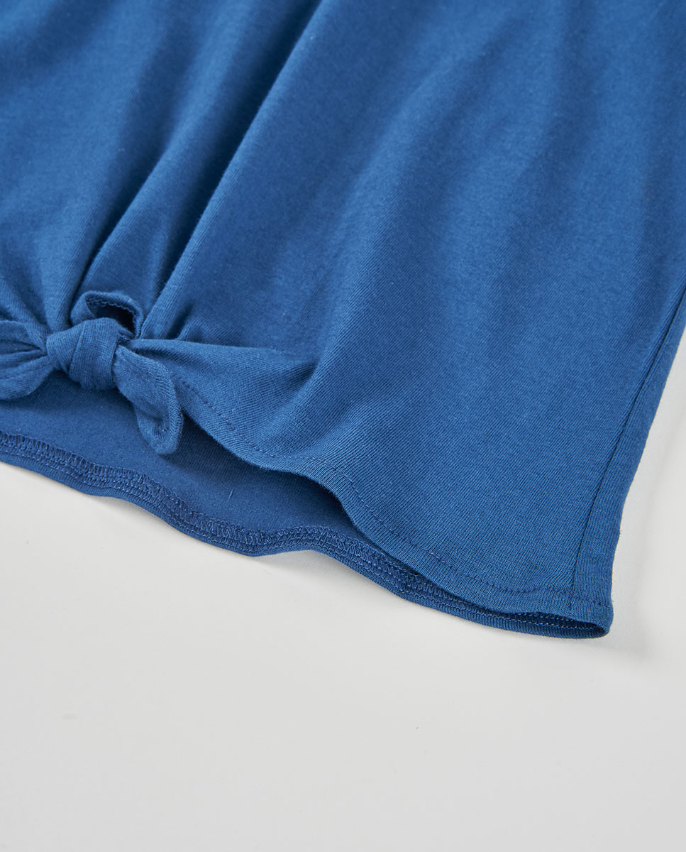 T-shirt de Malha Combinada de Bebé Boboli Azul-4