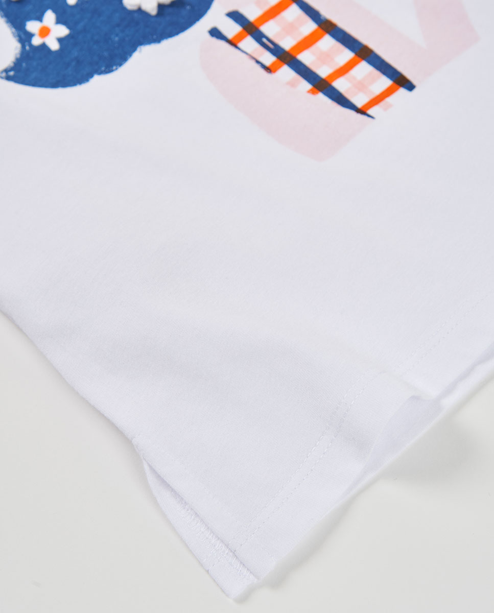 T-shirt de Malha para Bebé Boboli Branco-4