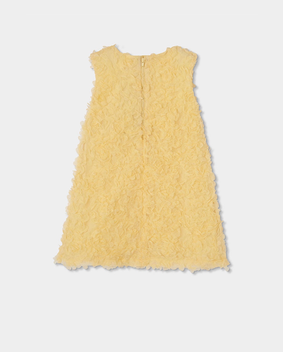Vestido em Tule Bordado Infantil Boboli Amarelo-2