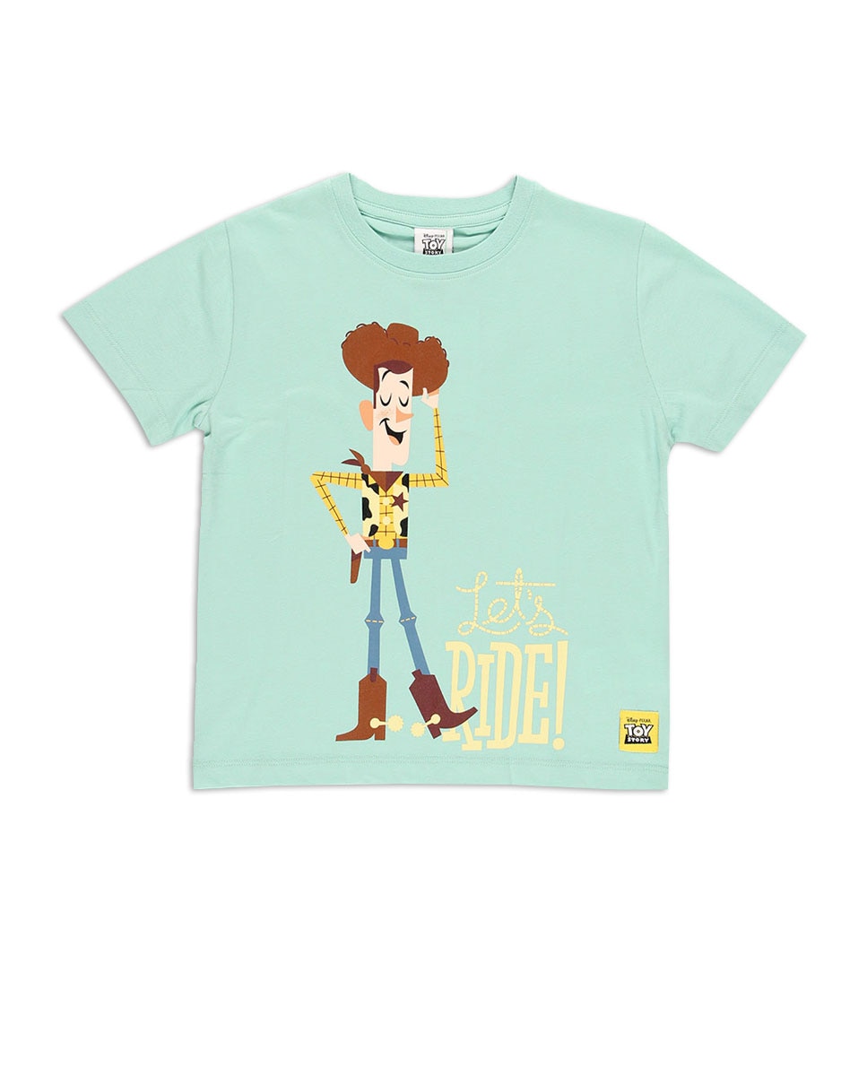 T-shirt para Bebé com Gola Redonda e Manga Curta Verde-claro-1