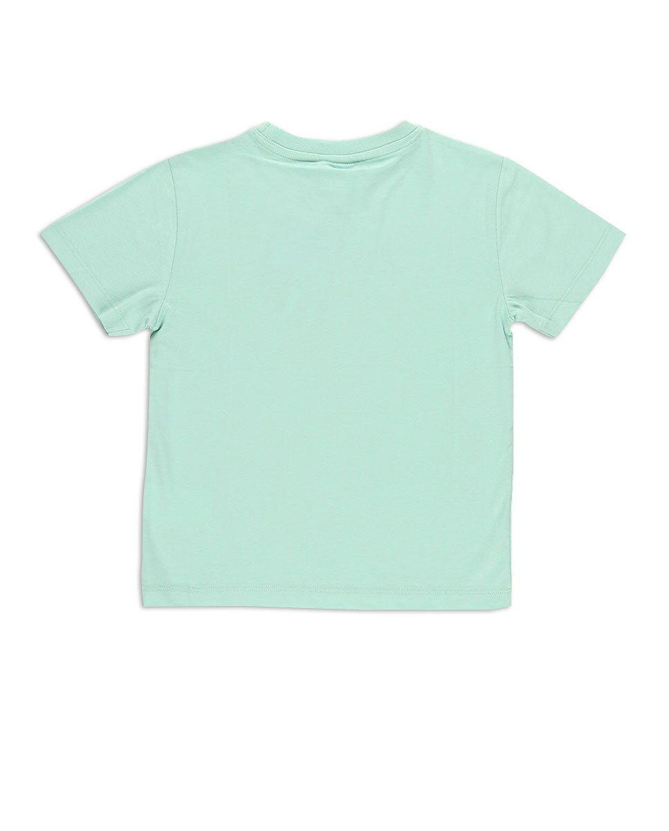 T-shirt com Gola Redonda e Manga Curta Boboli Verde-claro-2