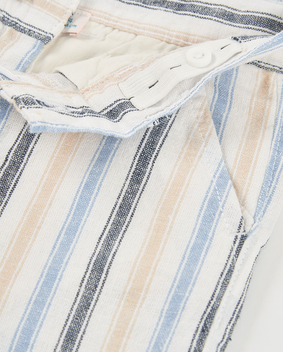 Bermudas de Linho Infantil Azul-3