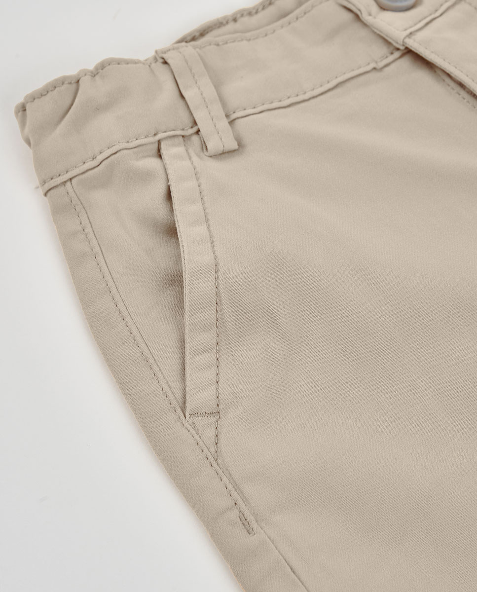 Bermudas de Cetim Infantil Bege-3