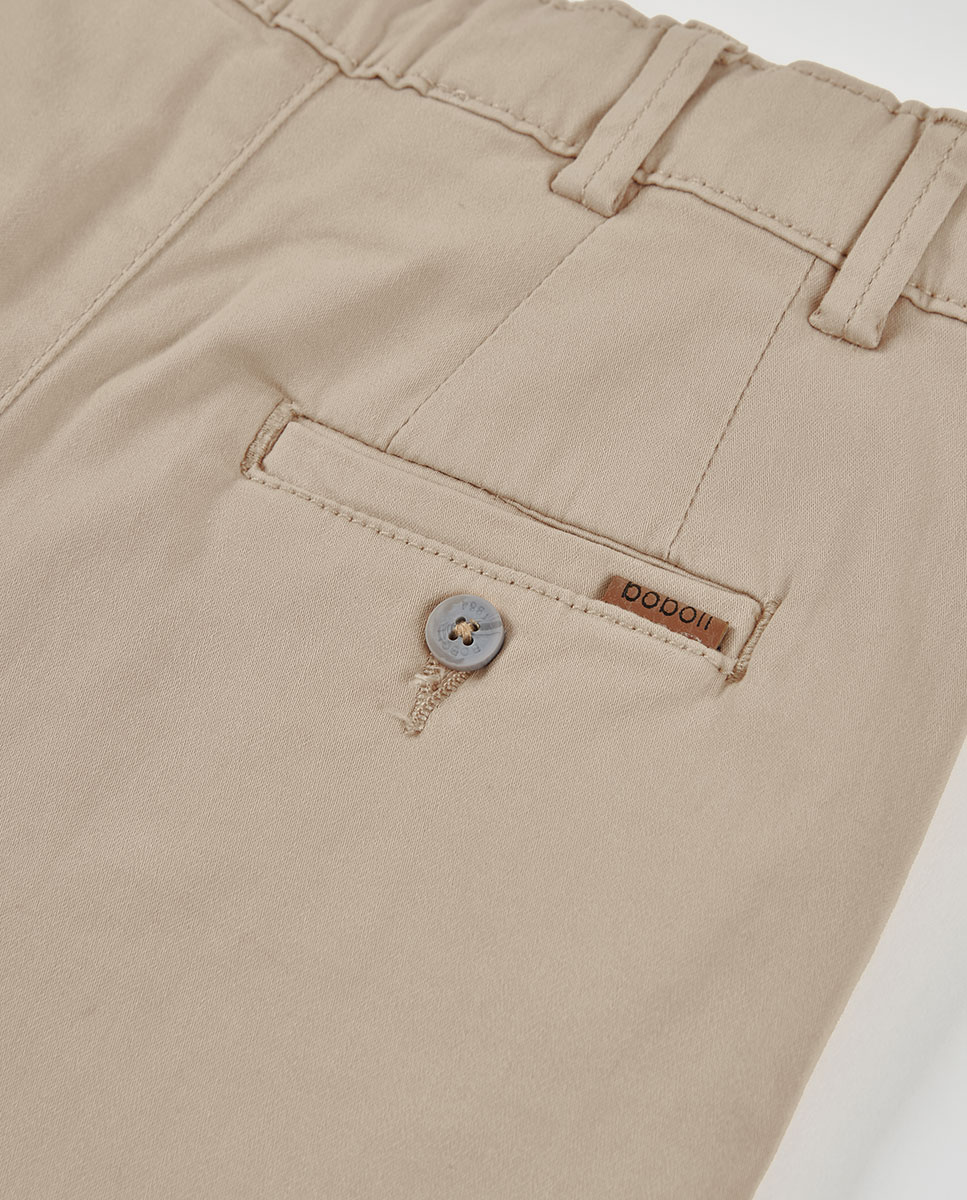Bermudas de Cetim Infantil Bege-4
