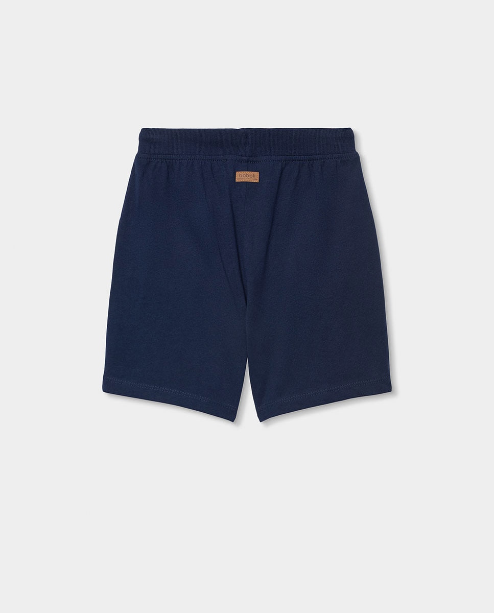 Bermudas de Malha 100% Algodão Azul-marinho Azul-marinho-2
