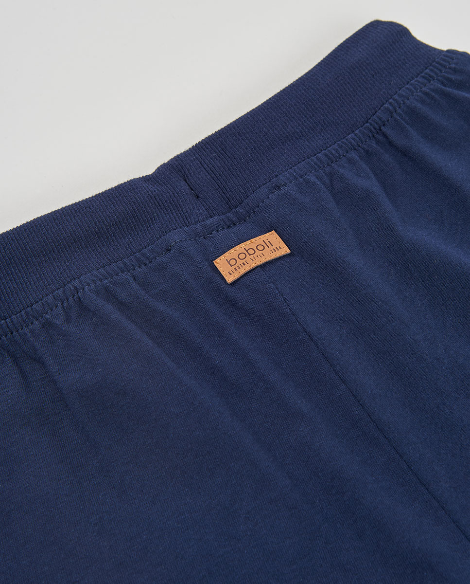 Bermudas de Malha 100% Algodão Azul-marinho Azul-marinho-3