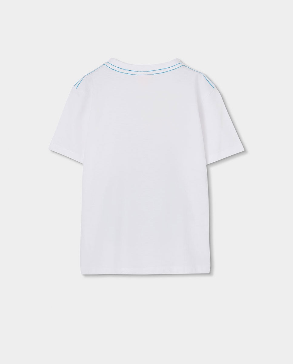 T-shirt de Malha Infantil Branco-2