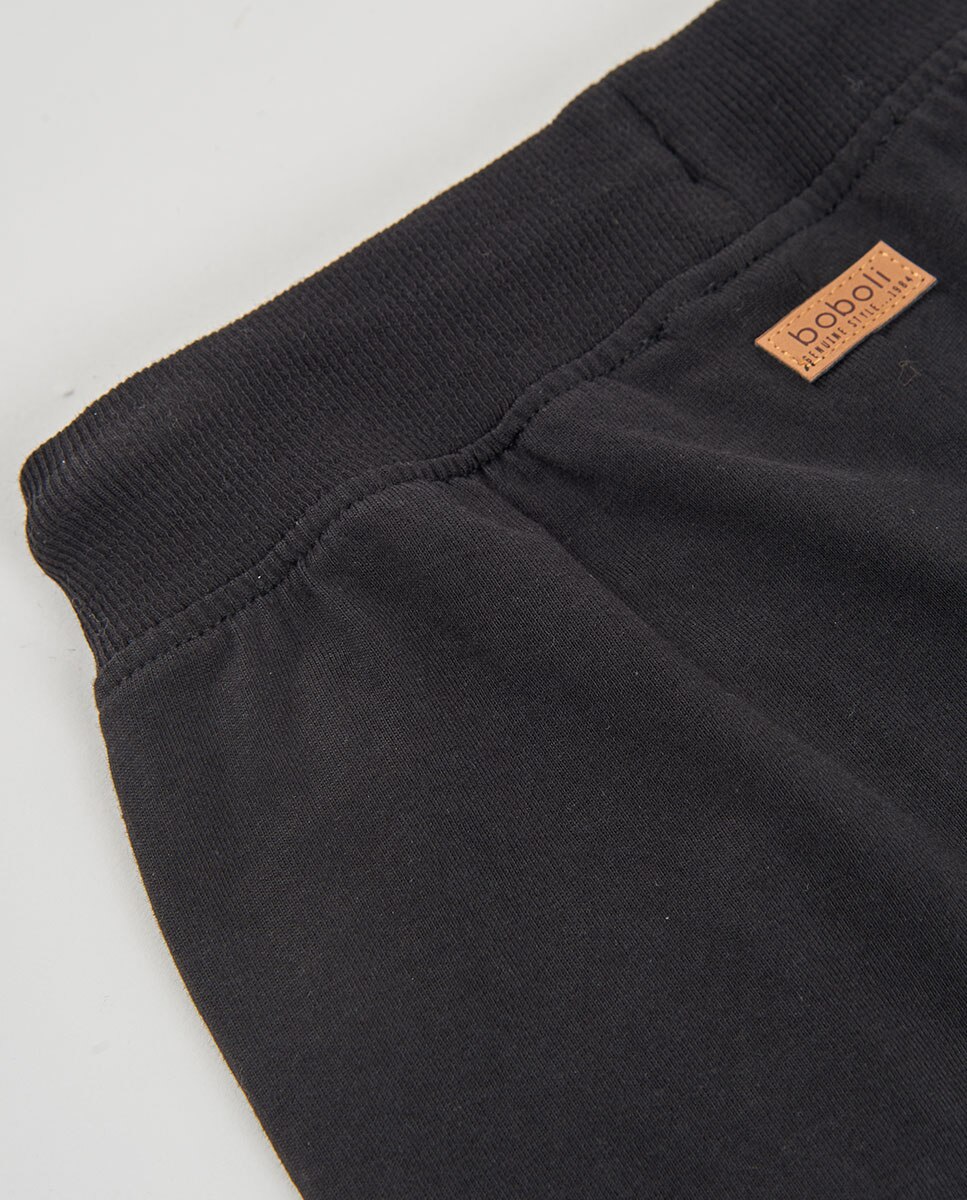 Bermudas de Malha 100% Algodão Infantil em Preto Preto-3
