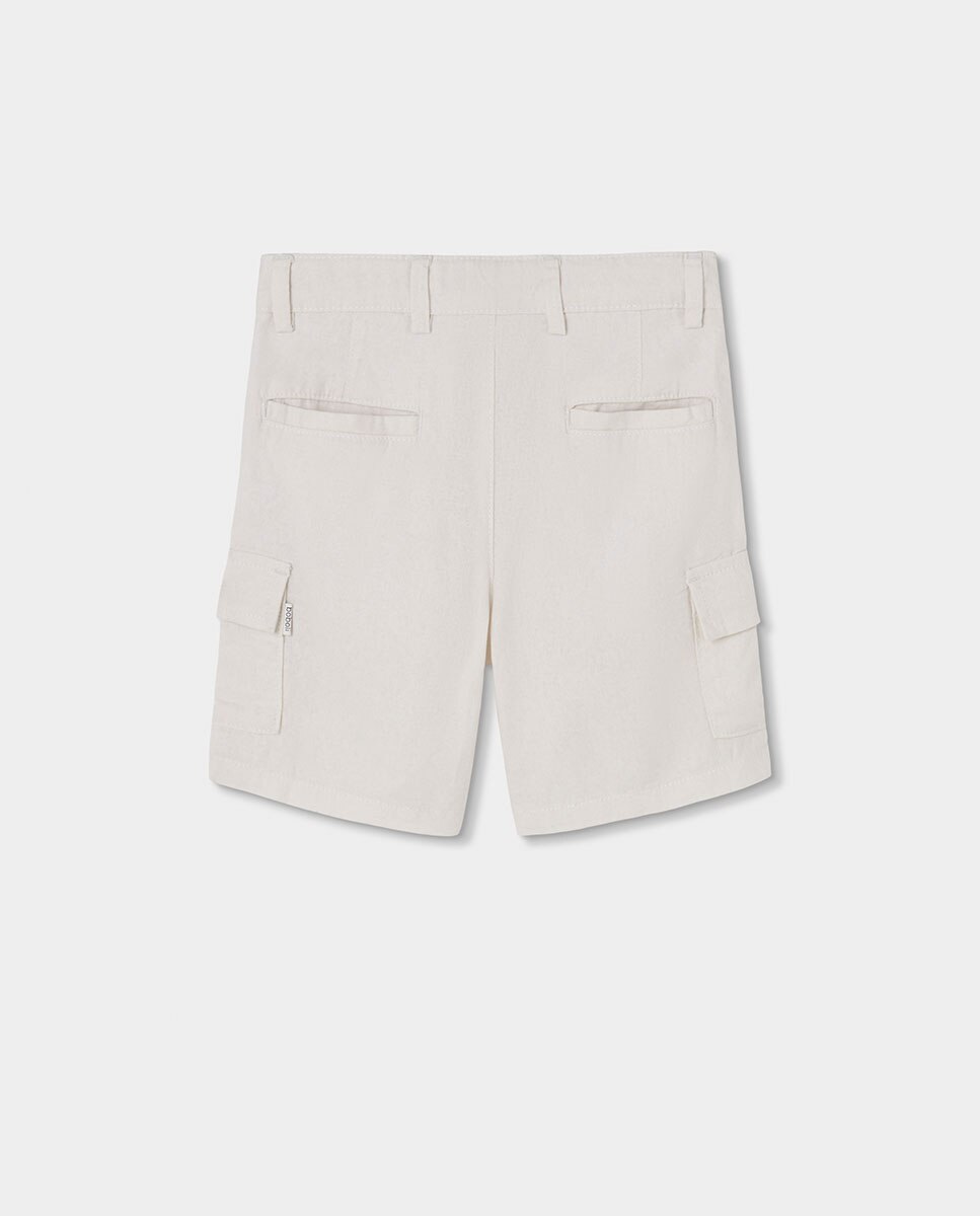Bermudas de Linho Infantil Bege-2