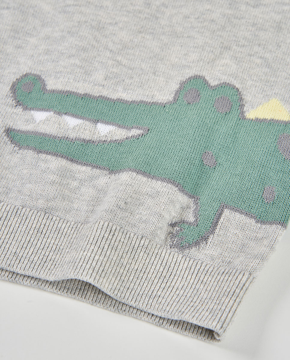 Camisola de Malha Infantil Cinzento-4