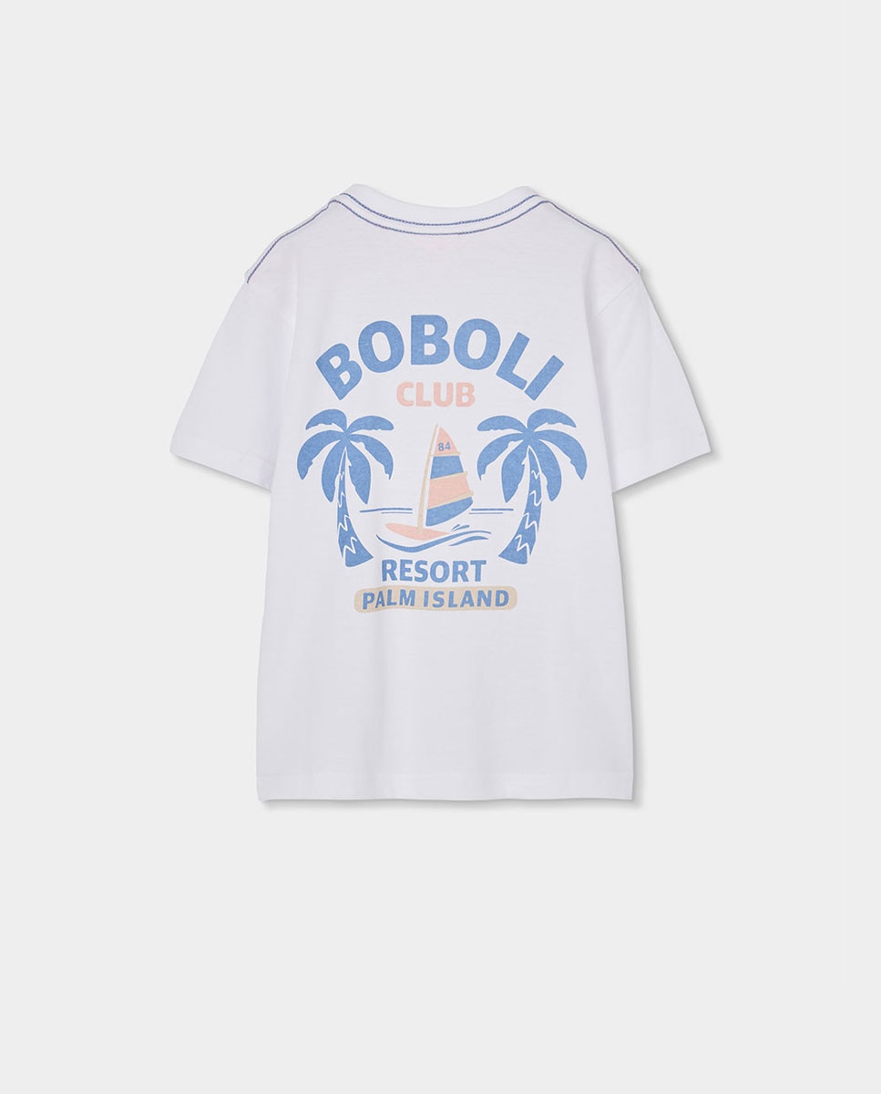 T-shirt de Malha para Bebé Branco / Azul-2
