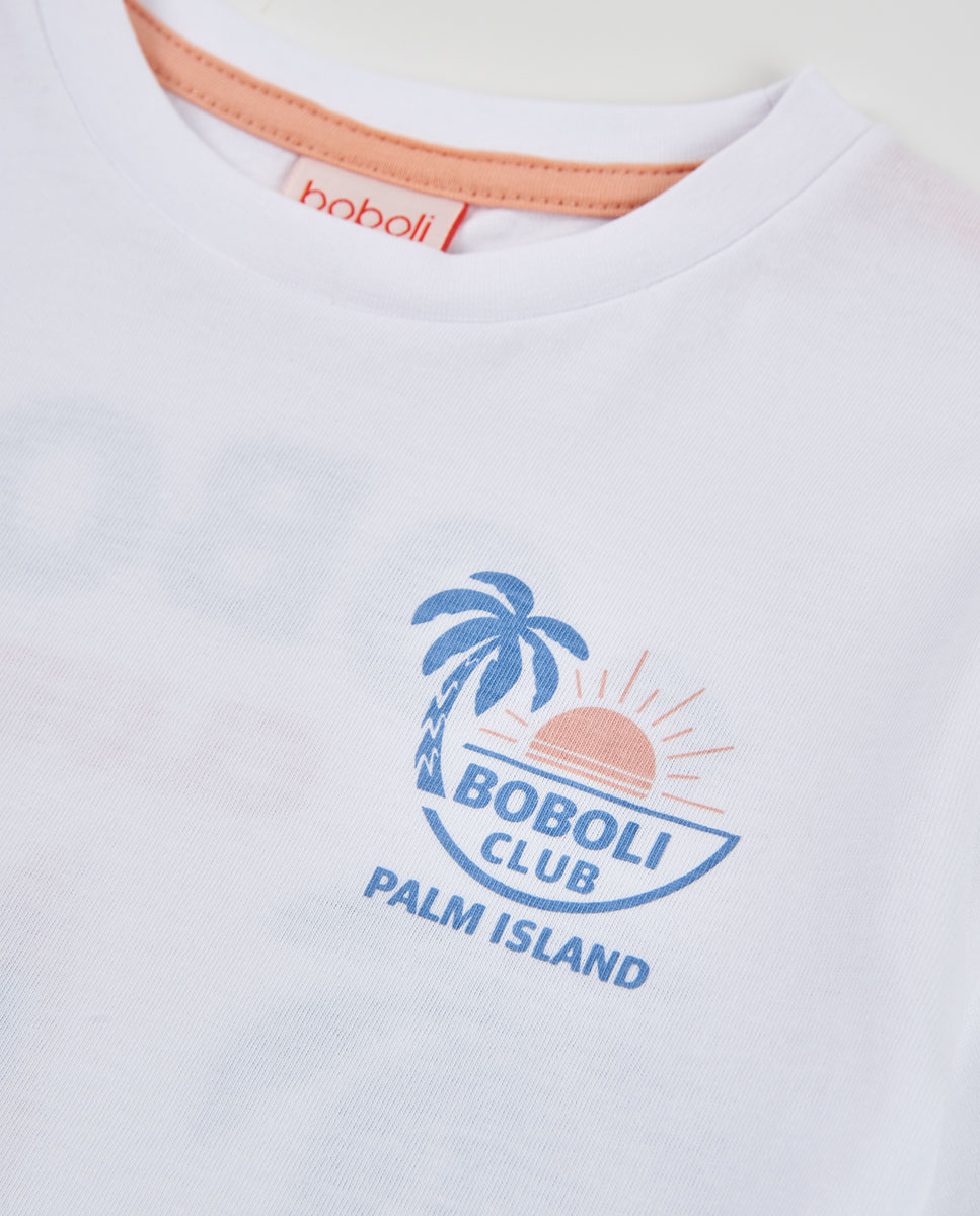 T-shirt de Malha para Bebé Branco / Azul-3