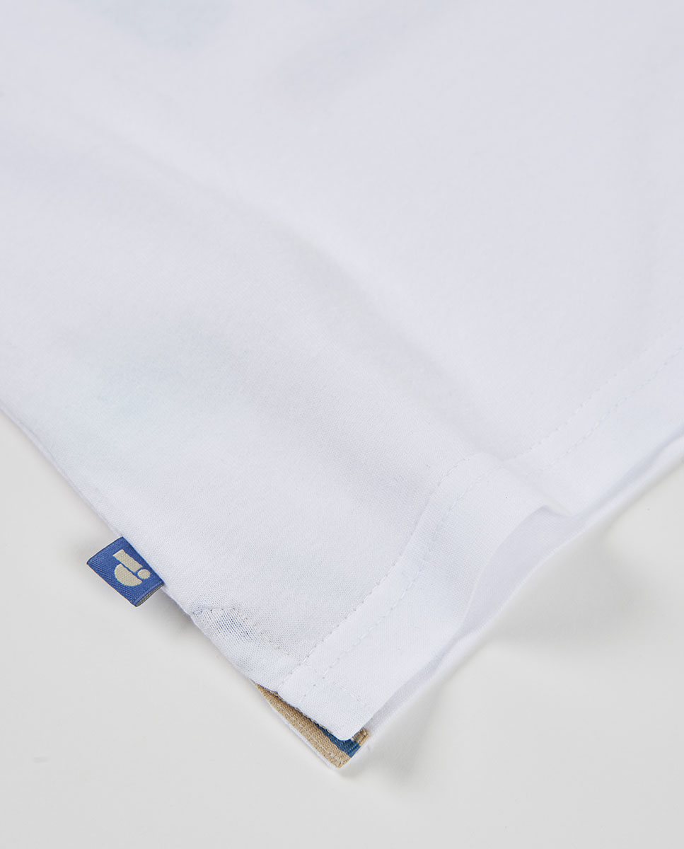 T-shirt de Malha para Bebé Branco / Azul-4