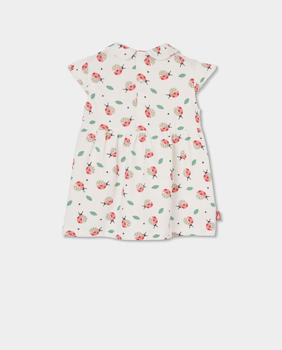 Vestido de Malha Estampado para Bebé Branco-2