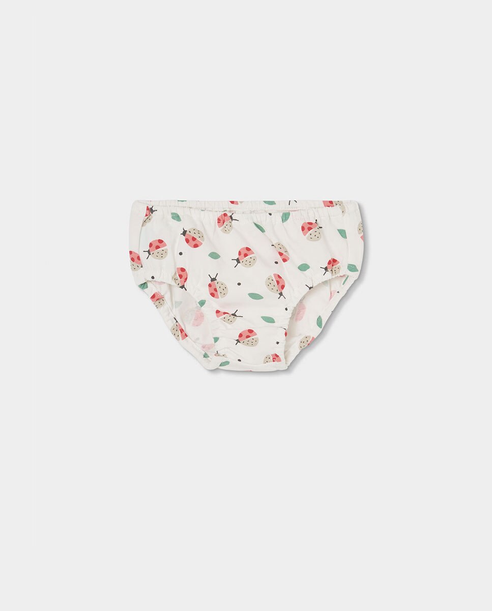 Vestido de Malha Estampado para Bebé Branco-3
