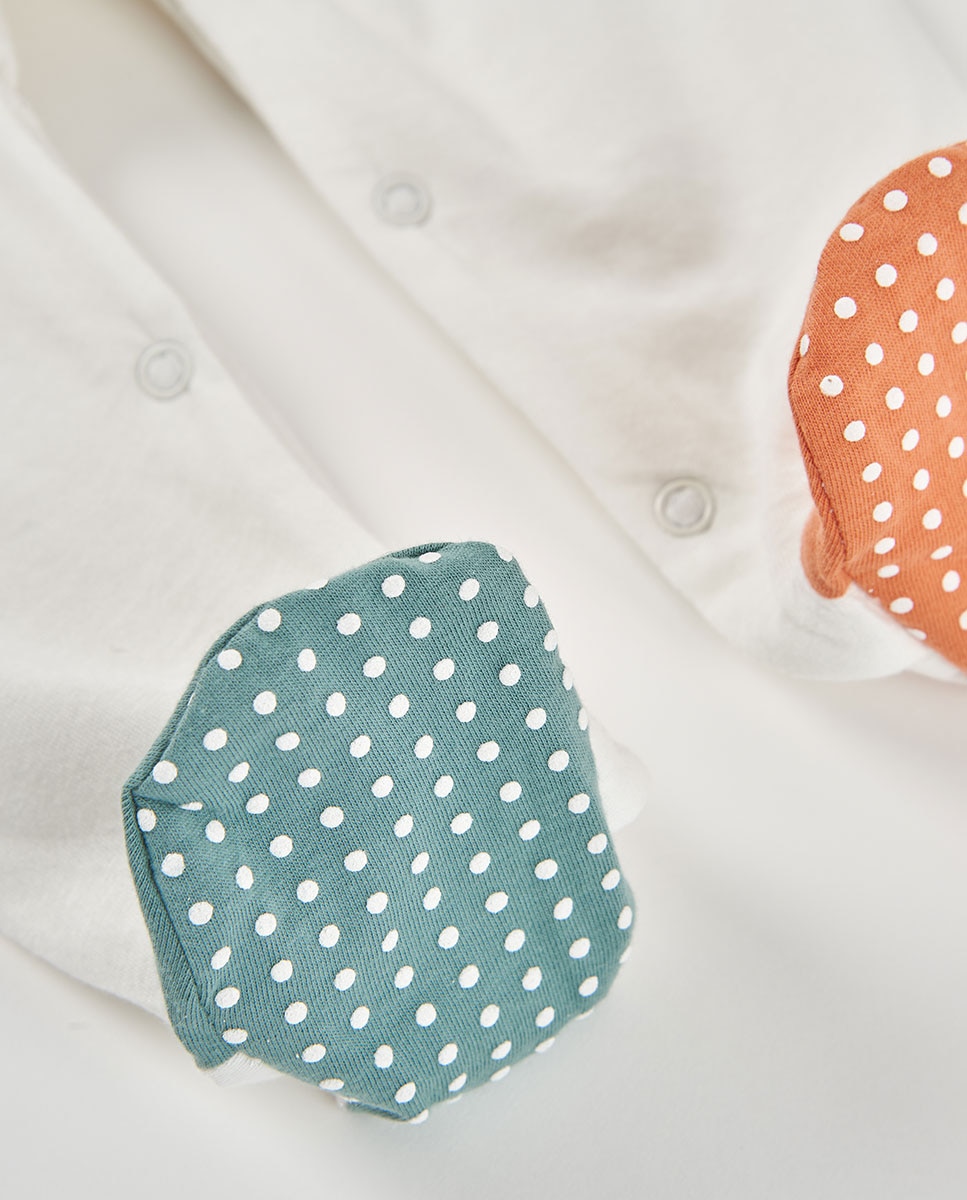 Babygrow de Malha de Bebé Boboli Branco / Laranja-4