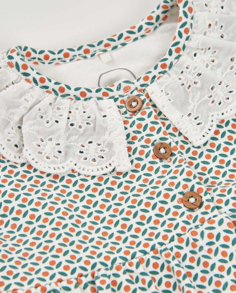 Vestido de Malha Estampado para Bebé Boboli Multicolor-4