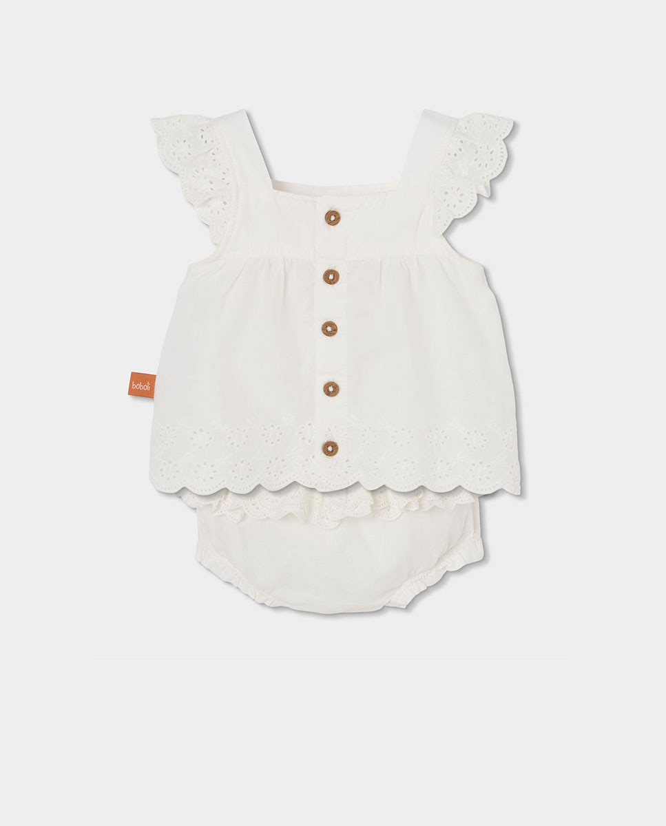 Conjunto de Tecido para Bebé Boboli Branco / Branco-2