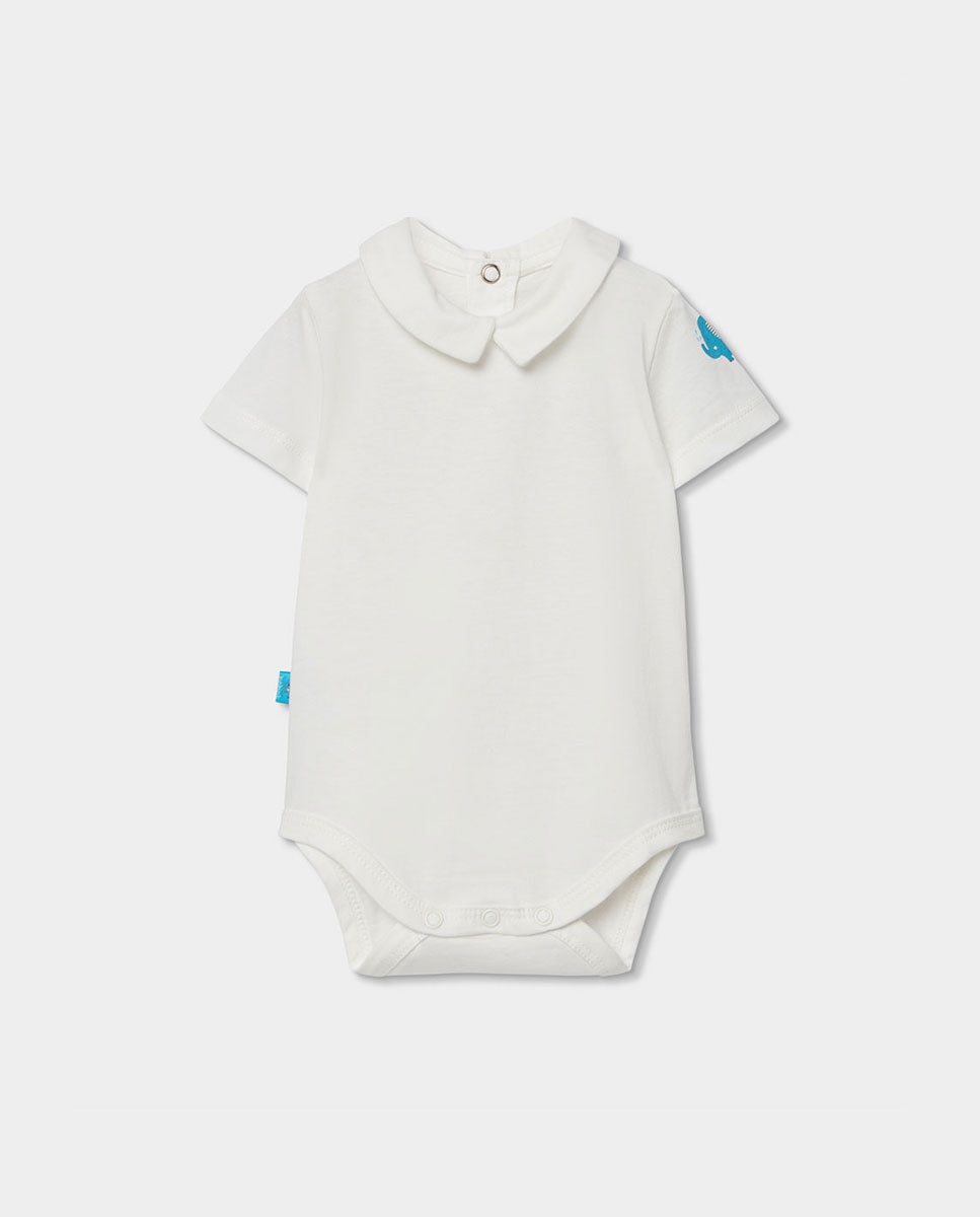 Conjunto de Malha Combinado de Bebé Boboli Azul / Branco-3
