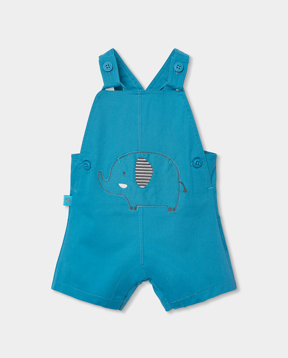 Conjunto de Malha Combinado de Bebé Boboli Azul / Branco-4