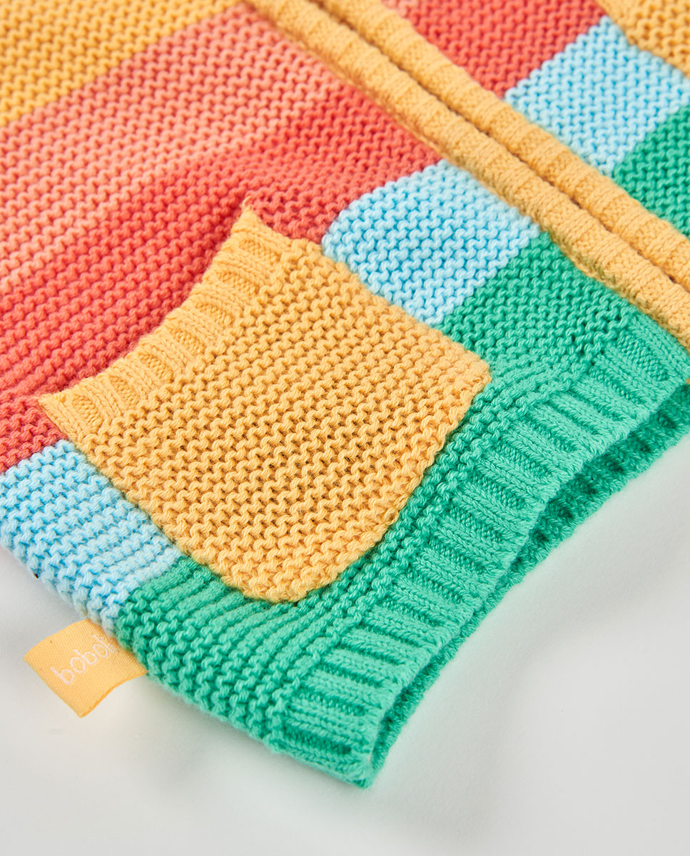 Casaco Tricotosa Às Riscas de Bebé Boboli Coral-4