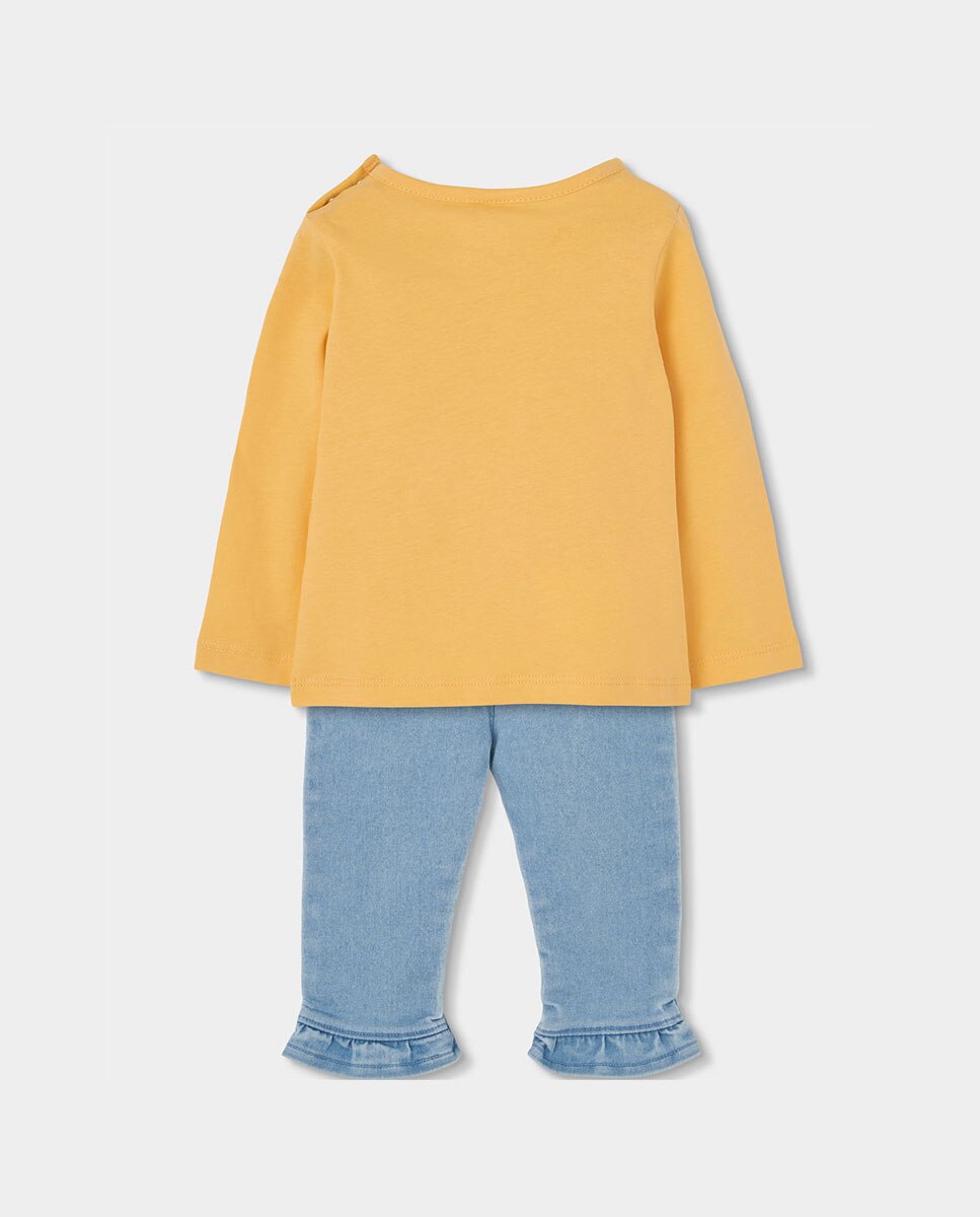 Conjunto de Malha para Bebé Boboli Amarelo-2