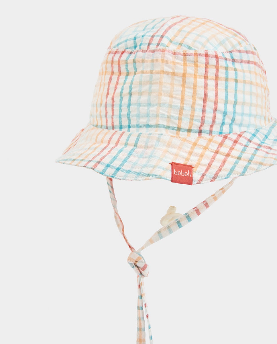 Boné Bebé Aos Quadrados Multicolor-2