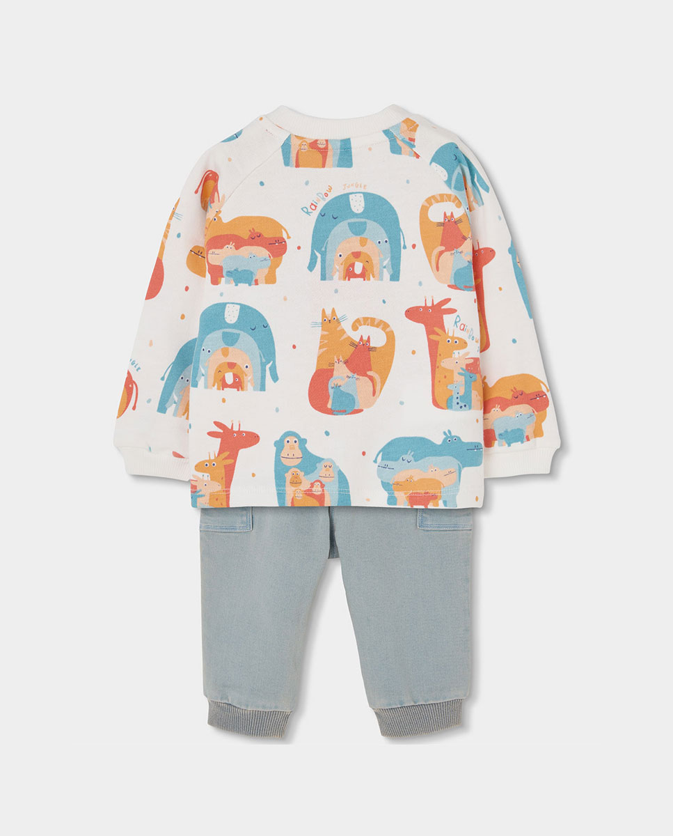 Conjunto de Malha para Bebé Boboli Branco-2