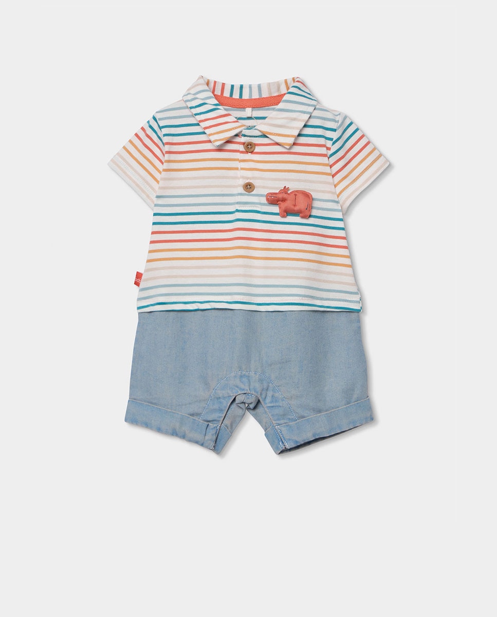 Imagem 0 de Babygrow de Malha Combinado de Bebé