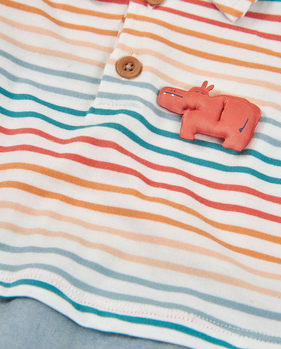 Babygrow de Malha Combinado de Bebé Boboli Multicolor-3