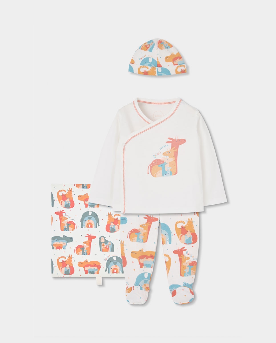Conjunto de Malha Estampado de Bebé Boboli Multicolor-1