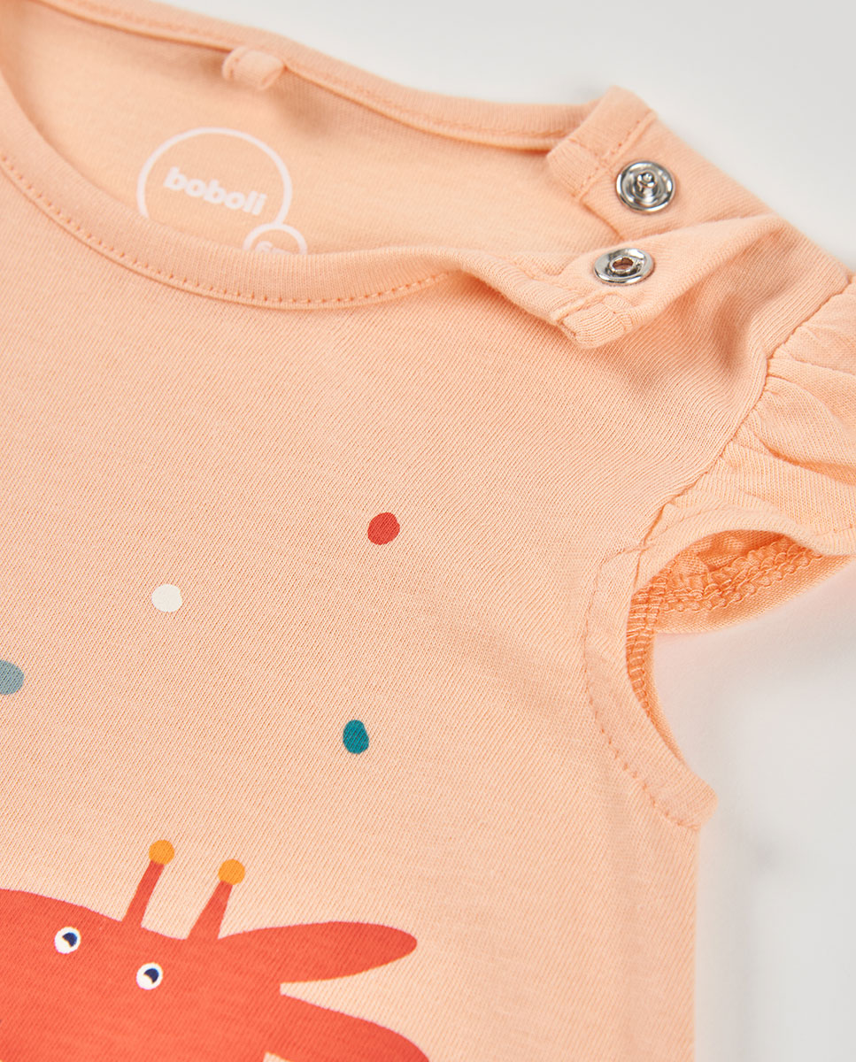Babygrow de Malha de Bebé Boboli Laranja-claro-3