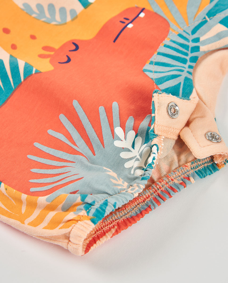 Babygrow de Malha de Bebé Boboli Laranja-claro-4