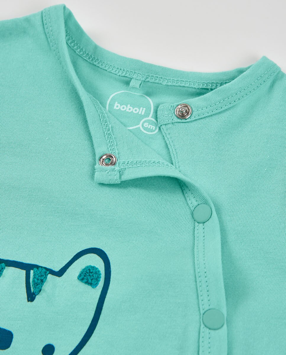Babygrow de Malha de Bebé Verde-menta-3