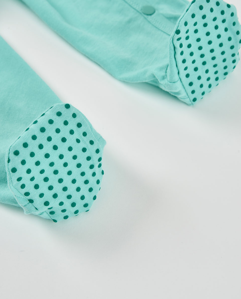 Babygrow de Malha de Bebé Verde-menta-4