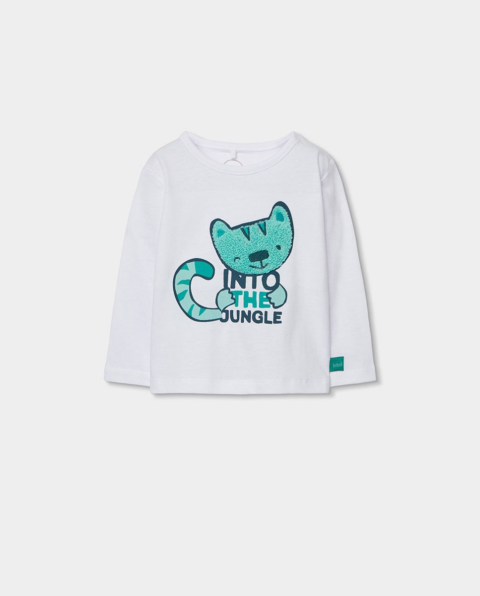 Conjunto de Malha Combinado de Bebé Boboli Branco / Verde-3