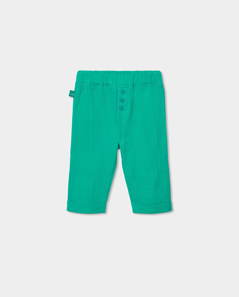 Conjunto de Malha Combinado de Bebé Boboli Branco / Verde-4