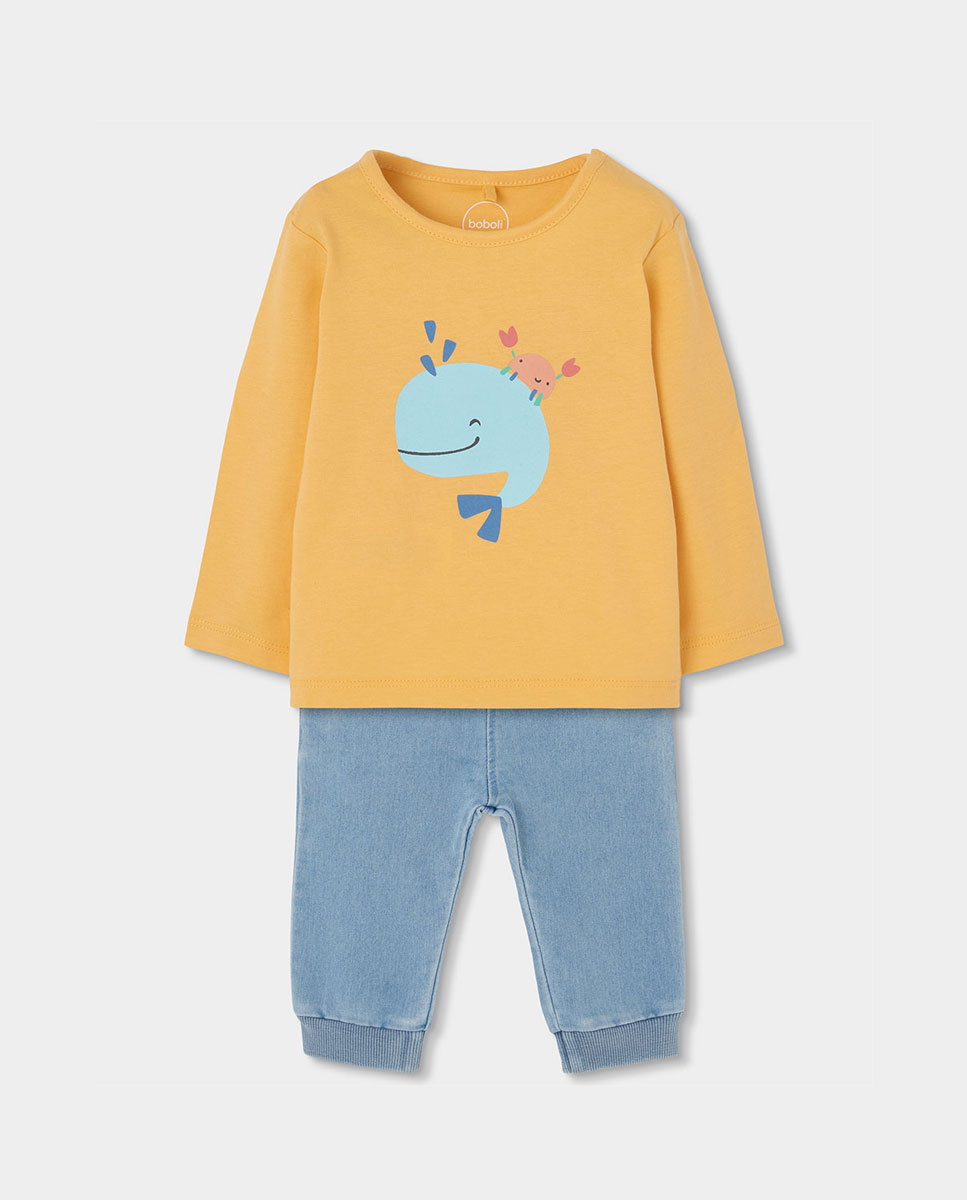 Conjunto de Malha para Bebé Boboli Azul-claro-1