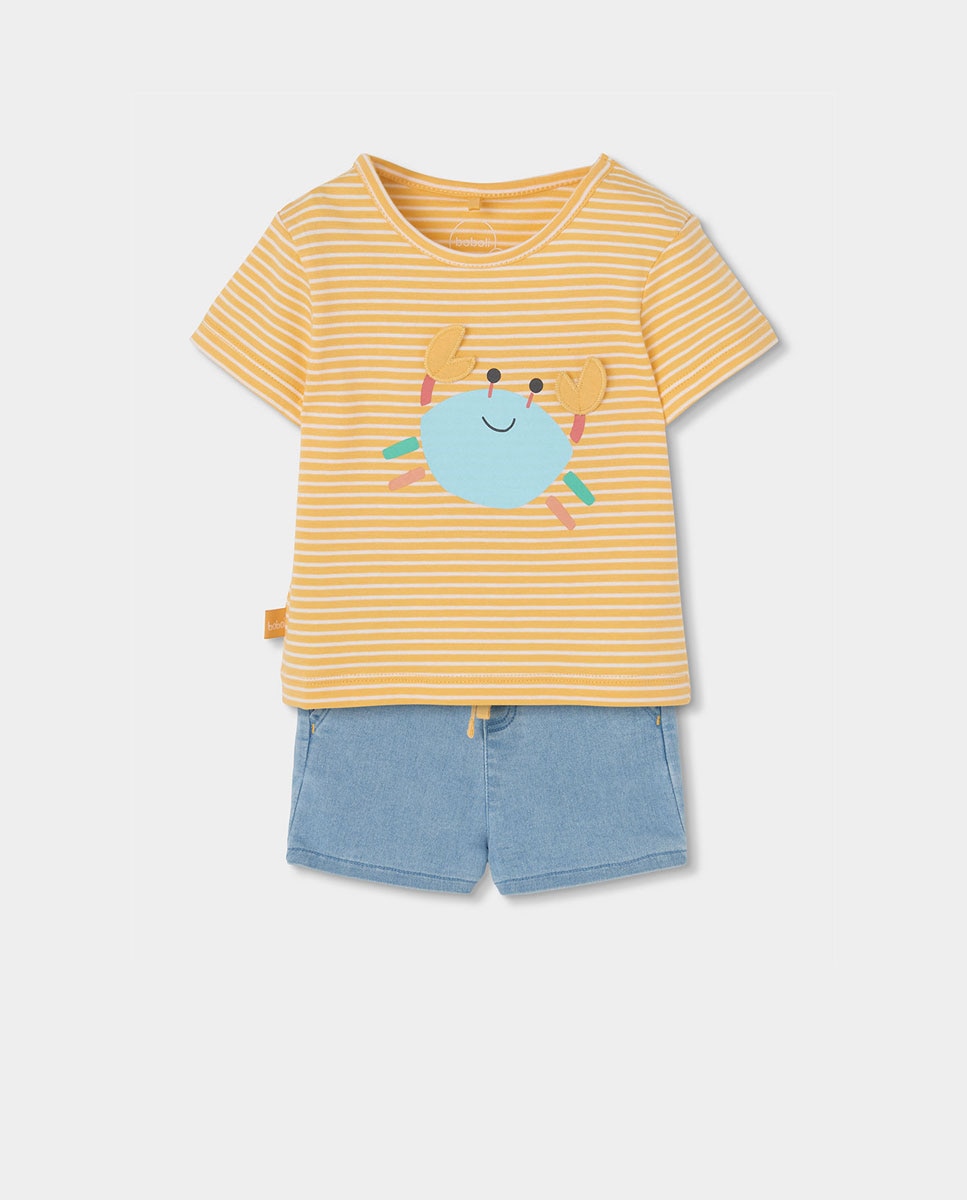 Conjunto de Malha para Bebé Amarelo-1