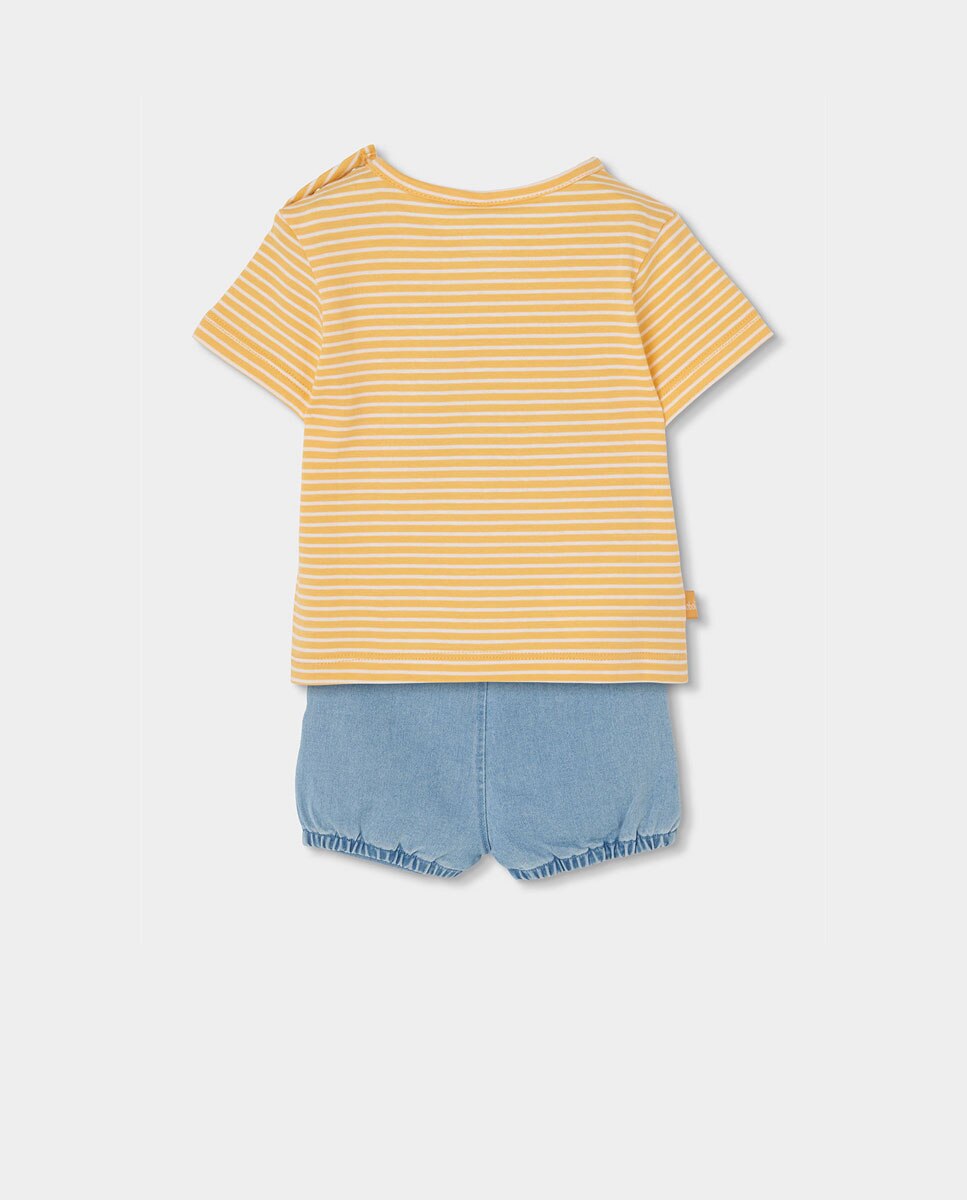 Conjunto de Malha para Bebé Amarelo-2