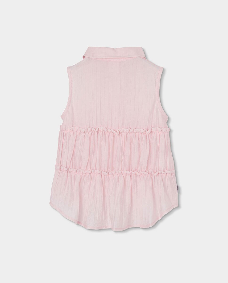 Camisa Viscosa sem Mangas de Bebé Boboli Rosa-claro-2
