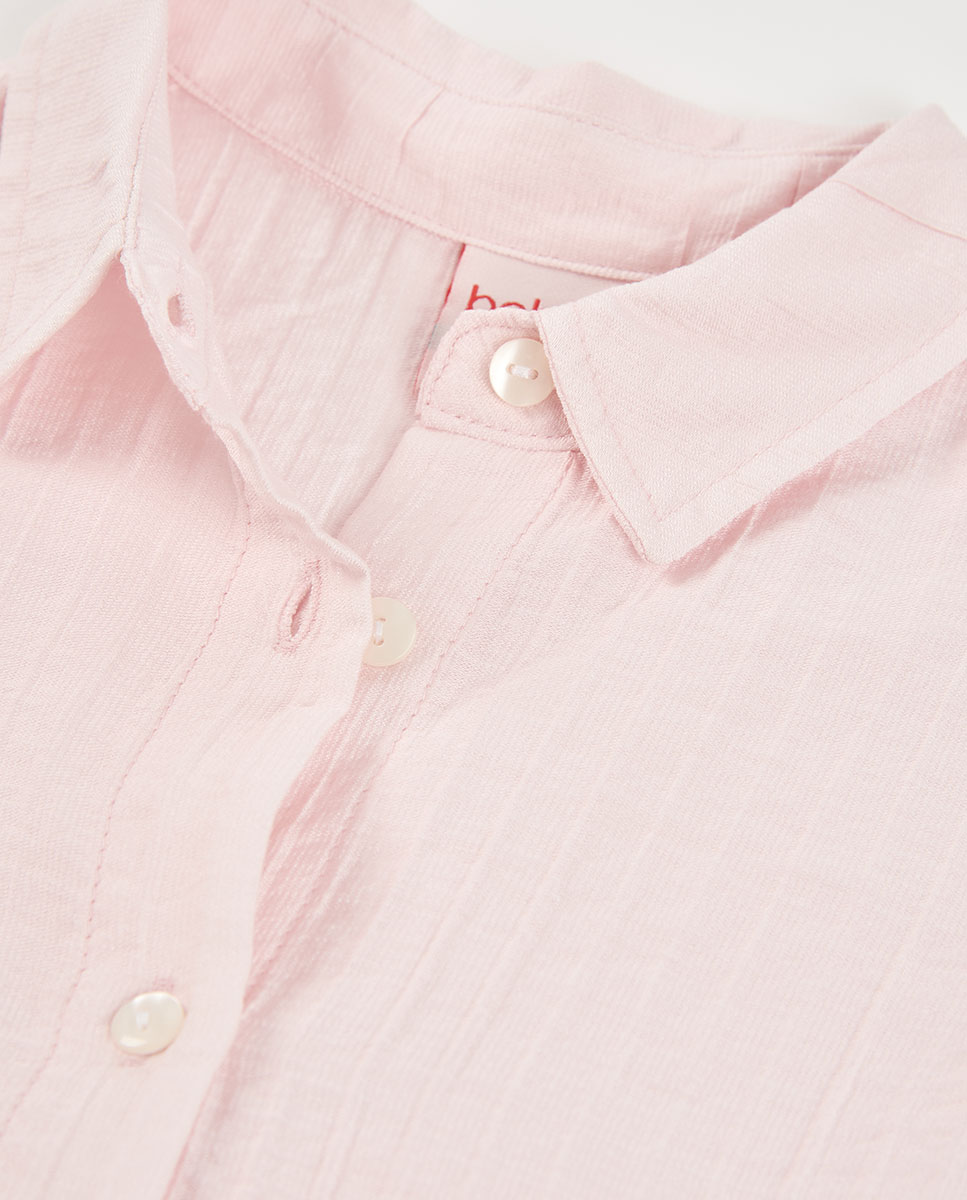 Camisa Viscosa sem Mangas de Bebé Boboli Rosa-claro-3